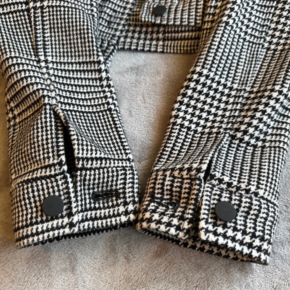 Cropped Plaid Jacket Small Black White Forever 21 Preppy Gossip Girl Y2K 90s - Picture 7 of 8